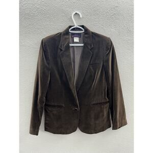 Vintage Womens 88 Collections Blazer Size 11/12 Brown Long Sleeve Button Up